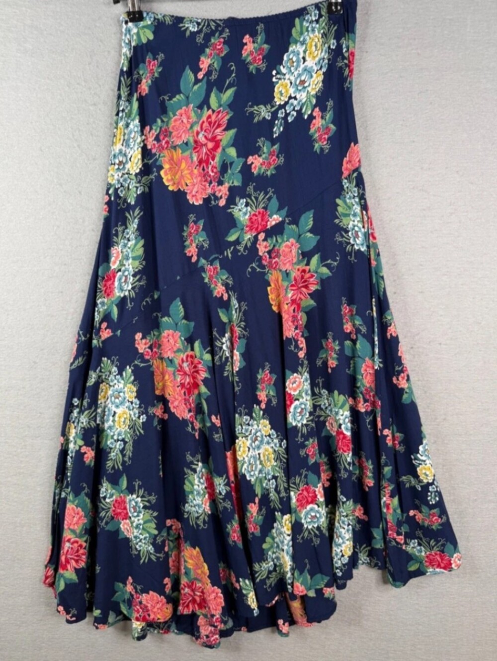 🏷️3/$8! Chadwick's Floral Print Bias-Cut Pull-On Skirt Women's Size Small